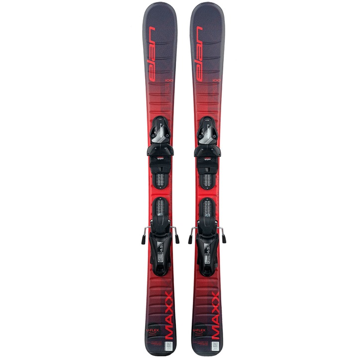 Ски Elan Maxx Jr, С автомати Elan EL 4.5, За деца, 80 см, Червен