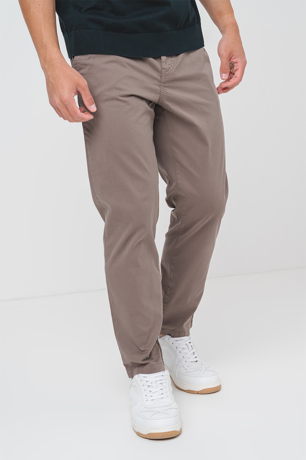 BOSS, Pantaloni chino conici, Grej, W32-L32