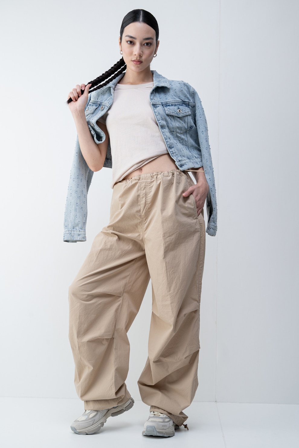 HUGO, Pantaloni lejeri Hafisa, Maro nisip, 38