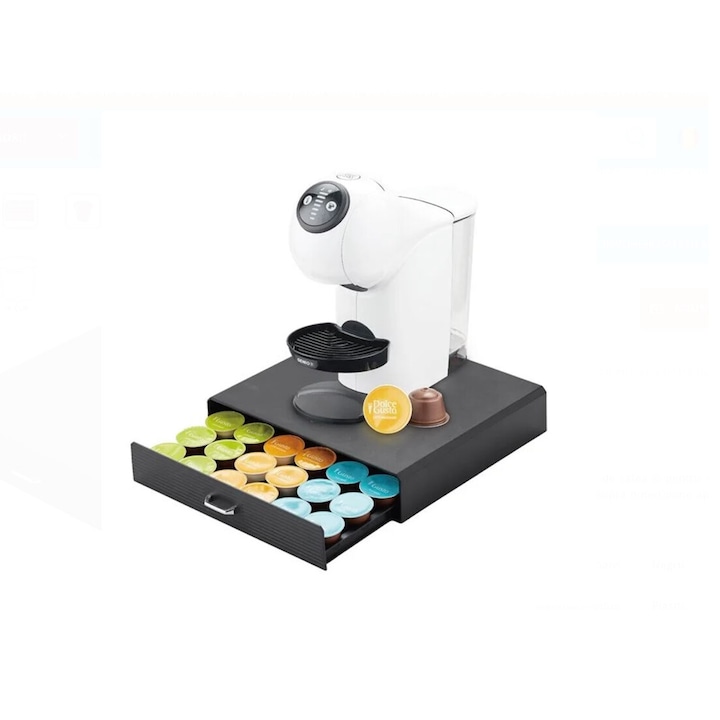 Държач за 30 капсули кафе Dolce Gusto, K-Cup, за организация, тип чекмедже, 35 x 34 x 7.5 см, черен