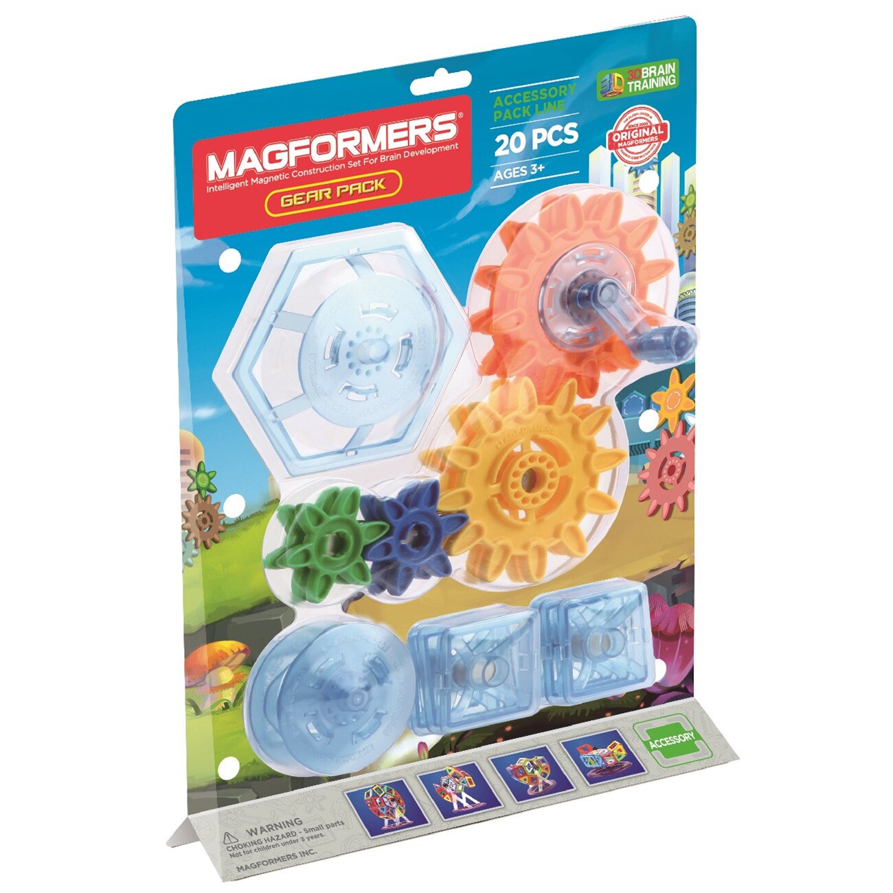 Set accesorii MAGFORMERS, Roti zimtate, 15 buc