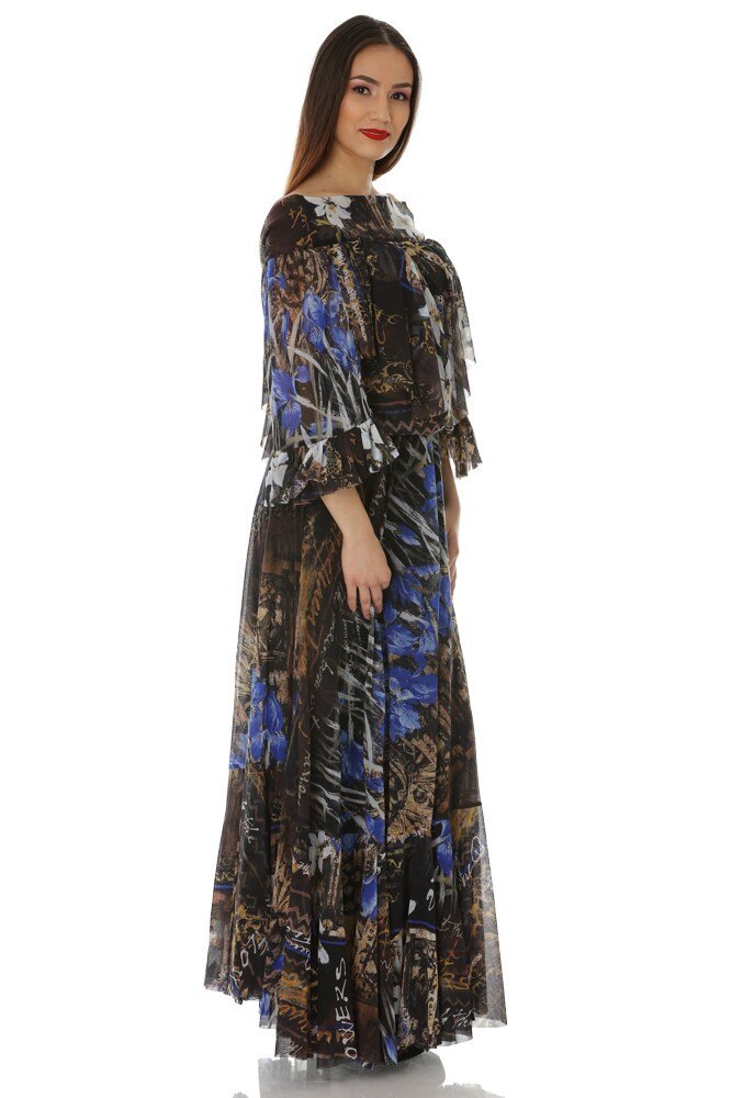 Rochie tull imprimat Liza Panait T-64E