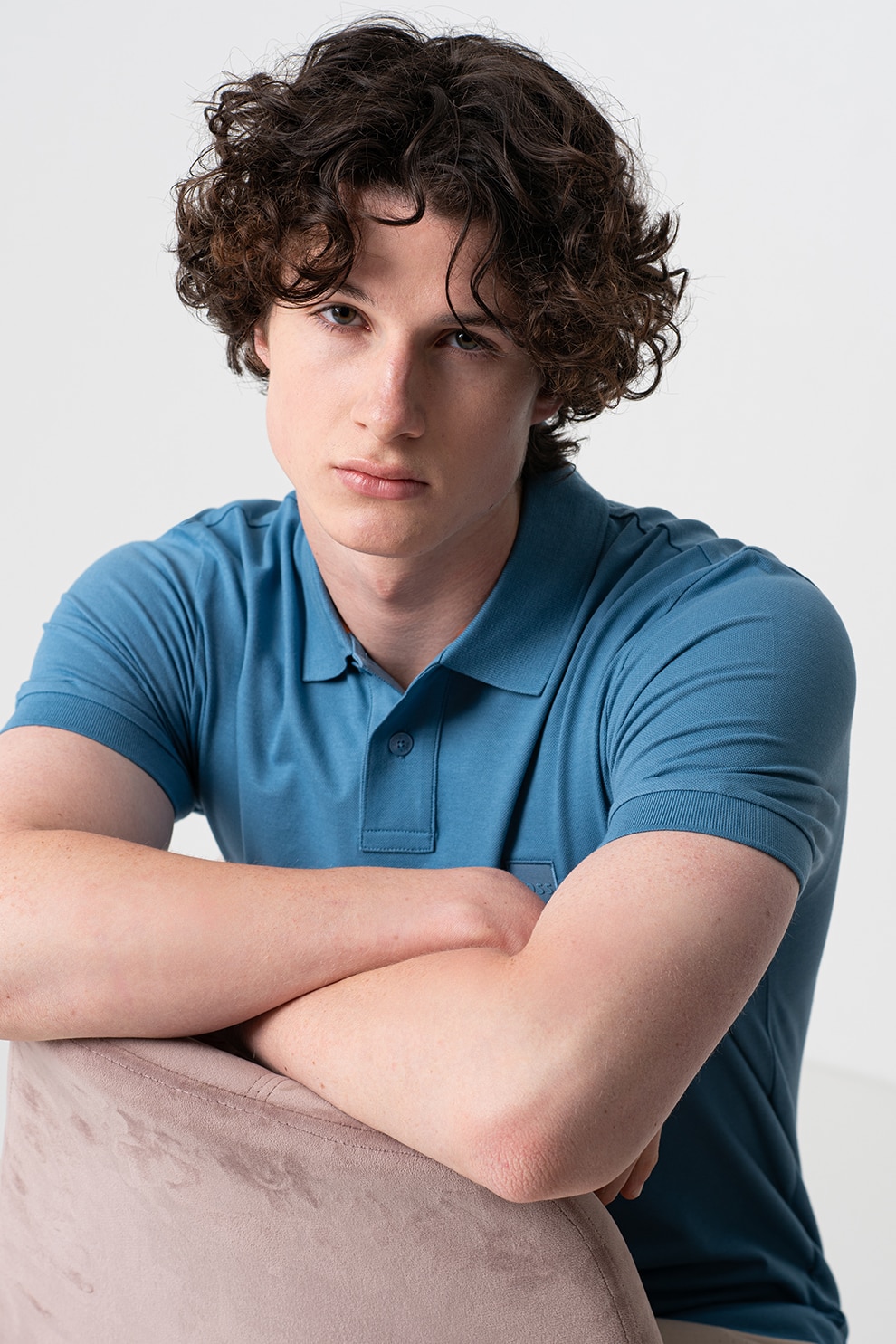 BOSS, Tricou polo slim fit Passenger, Albastru, 3XL