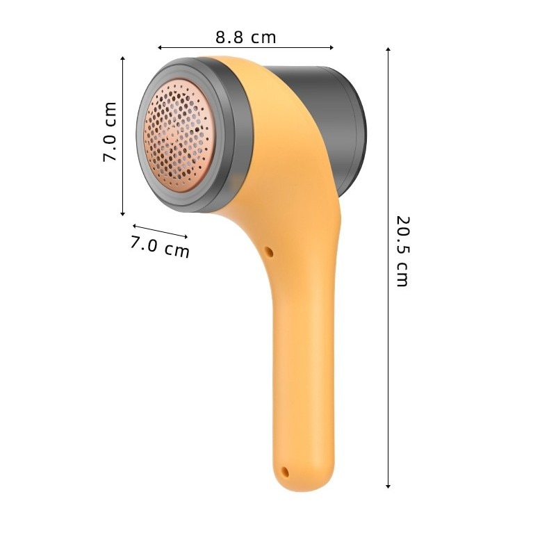 Aparat Scame si Par Haine, By Fitilomania, Electric, USB inclus, Periuta Curatare, pentru Diferite Tesaturi, 3 Trepte, 20.5 x 8.8 x 7 cm, Galben