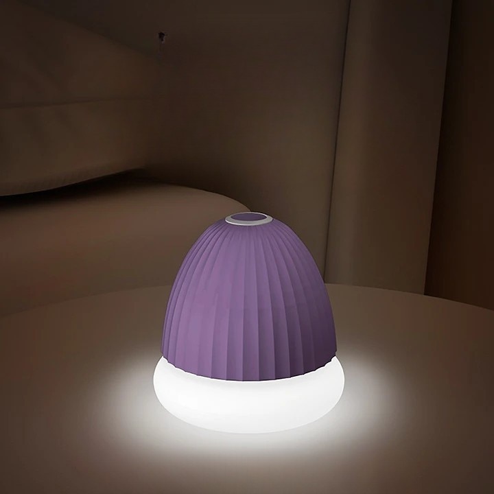 Aparat de Scame 2 in 1, By Fitilomania, Curatare Haine si Lampa de Veghe, 3 Trepte, Incarcare Tip C, 4 W, 9 x 10 cm, Mov