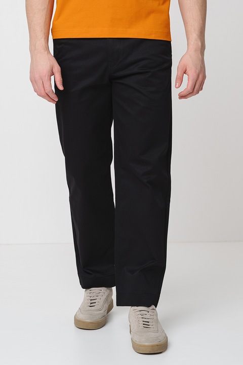 BOSS, Pantaloni drepti cu talie medie, Negru, W31-L32