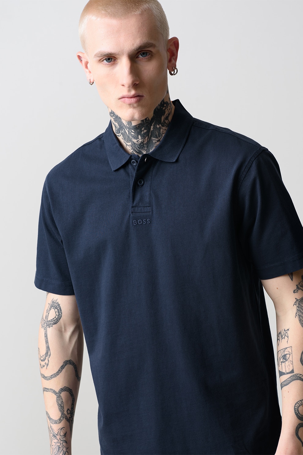 BOSS, Tricou polo relaxed fit, Bleumarin, S