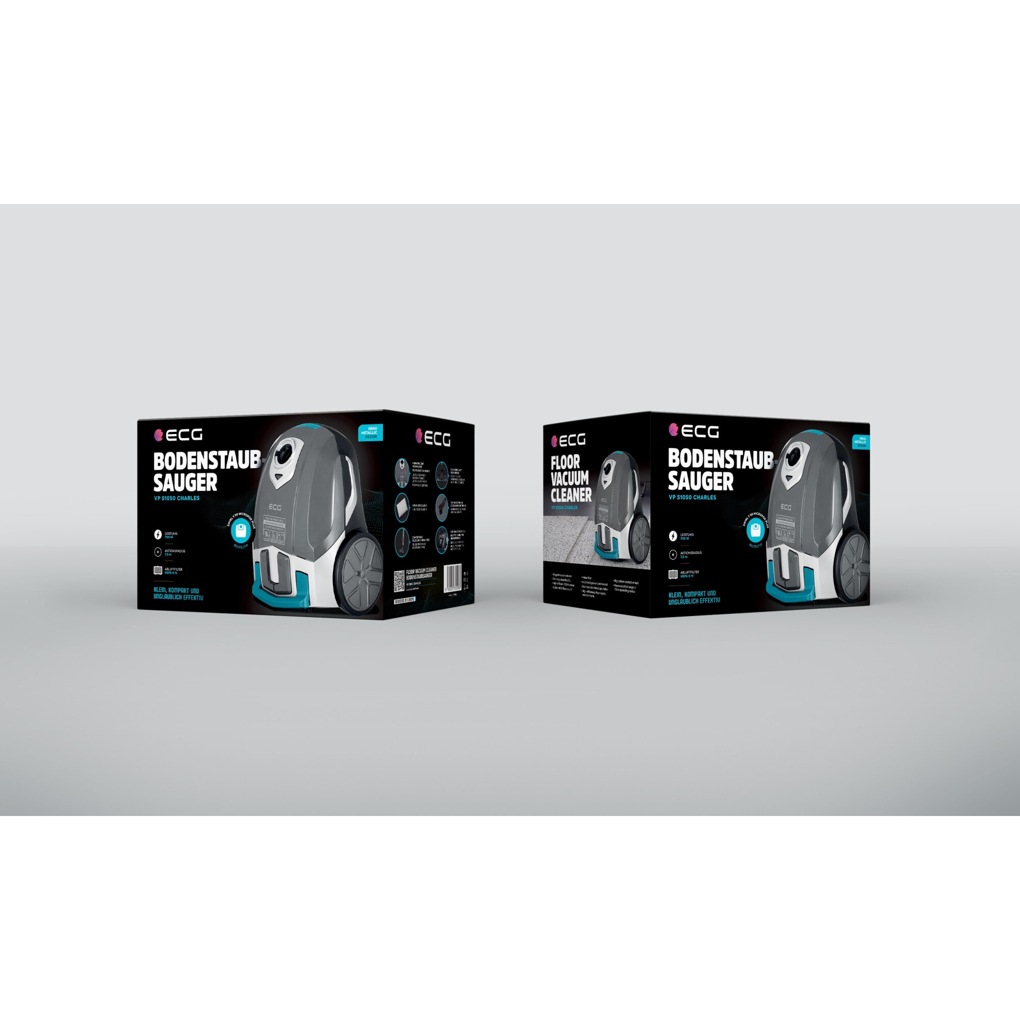 Aspirator VP S1050 Charles, 700 W, sac textil, filtru HEPA, roti cauciucate