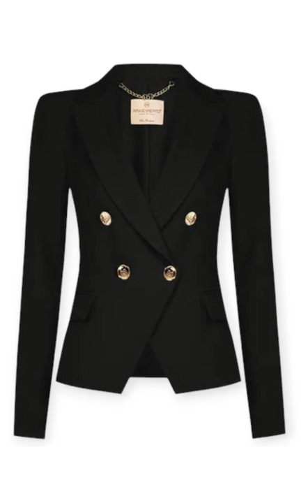 Rinascimento Дамско сако, със златисти копчета, черно, S