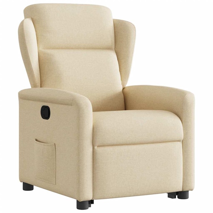 VidaXL krémszínű szövet felállást segítő dönthető fotel 23 kg