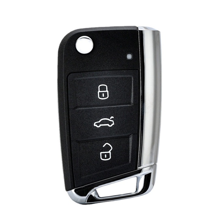 Carcasa Cheie Tip Briceag 3 Butoane, pentru Golf 7 MK7 GTI, Lamando, OUYLAF, Negru