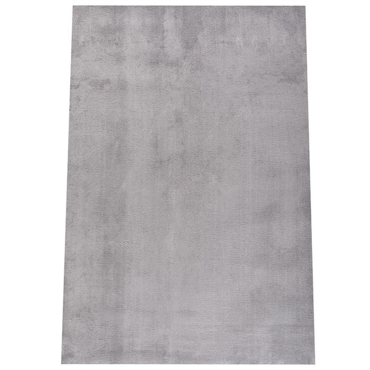 Covor Antiderapant Pufos, Gri, Poliester, 200 x 300 cm