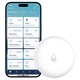 Senzor detectie scurgeri apa wireless, alarma 110dB, IP67 rezistent la praf si apa, compatibil cu aplicatiile TuyaSmart, Wi-Fi, OUYLAF, Alb