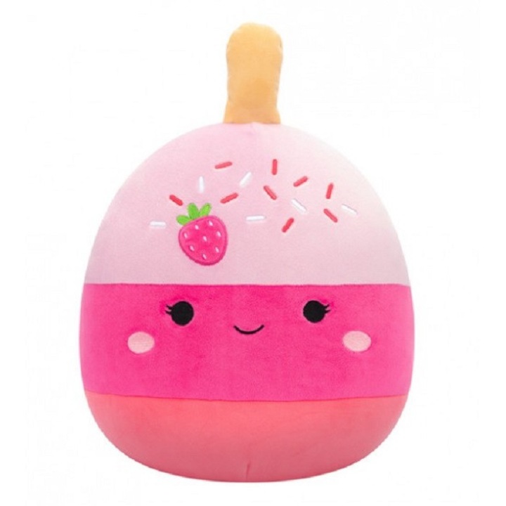 Jucarie de plus 30 cm, Pama, prajitura roz cu capsuni, Squishmallows