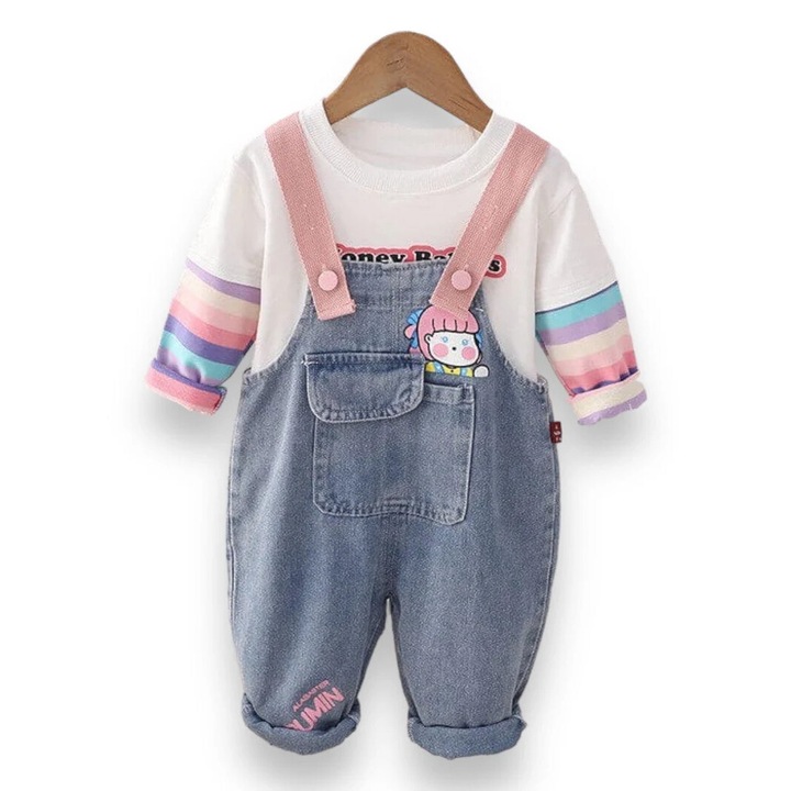 Overall es bluz lanyoknak ANGEL, Rózsaszín/Kék