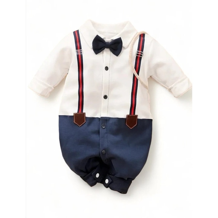 Costum bebe din bumbac 100% ROYAL BLUE, Alb/Bleumarin