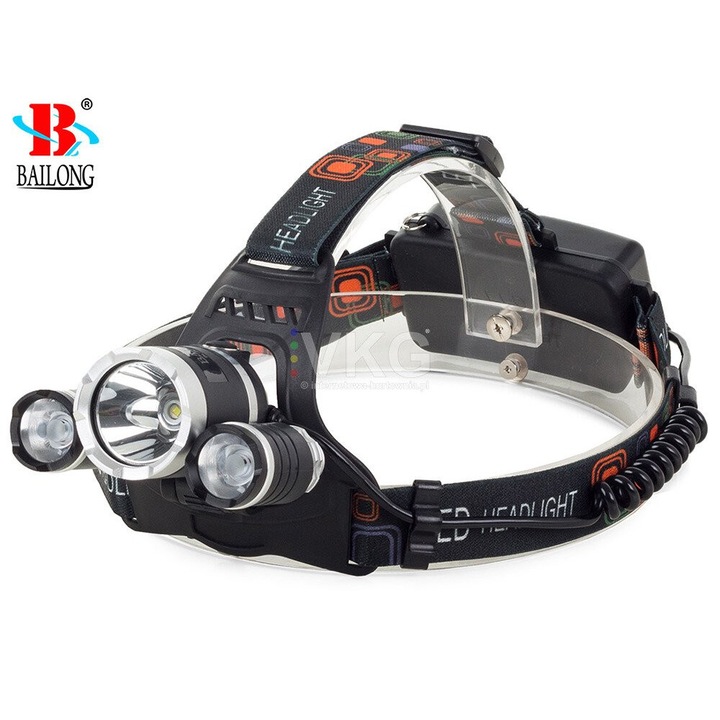 LED челник Bailong (CREE XM-L T6 2 X XPE RJ-3000), черен