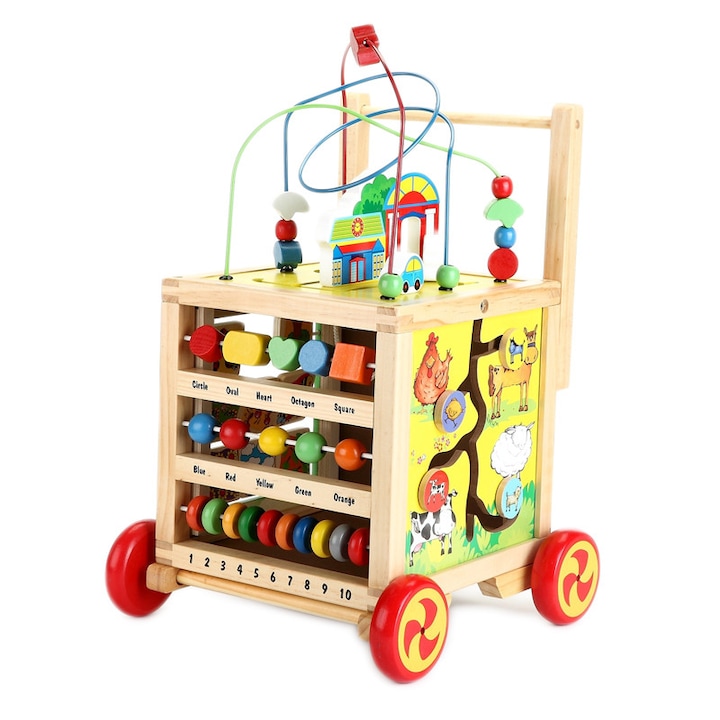 Antepremergator 6 in 1 cu activitati educative, lemn