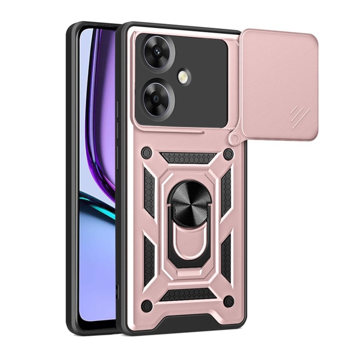 Калъф fixGuard Shockproof Clear Silicone за Realme Note 60 - Rose Gold