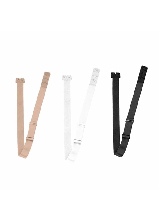 Bretele pentru sutien, Bye Bra, set 3 culori, poliamida, fara inchidere vizibila, One Size INTL