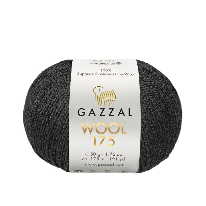 Garn Gazzal Wool 175, 100% lana merino, 50g/175m, 3,5-4mm, multicolor