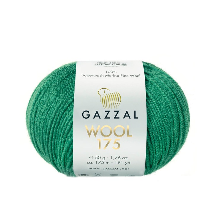 Garn Gazzal Wool 175, 100% lana merino, 50g/175m, 3,5-4mm, multicolor