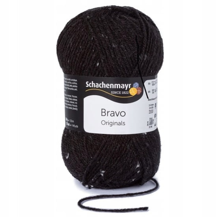 Garn Schachenmayr Bravo, 100% acril, 50g, negru