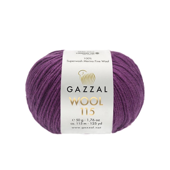 Garnitur Gazzal Wool 115, 100% lana merino superwash, 50g, 115m, culoare 3324