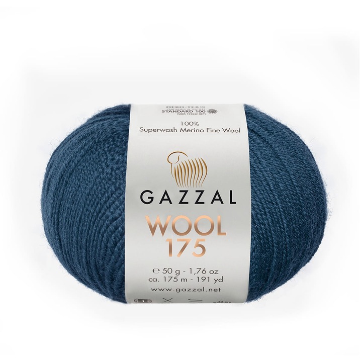 Garn Gazzal Wool 175, 100% lana merino, 50g/175m, 3,5-4mm, multicolor