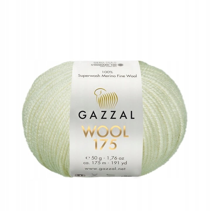 Garn Gazzal Wool 175, 100% lana merino, 50g/175m, 3,5-4mm