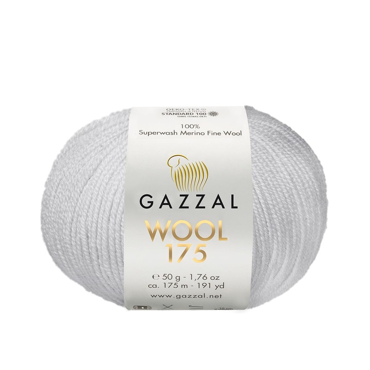 Garn Gazzal Wool 175, 100% lana merino, 50g/175m, 3,5-4mm, multicolor