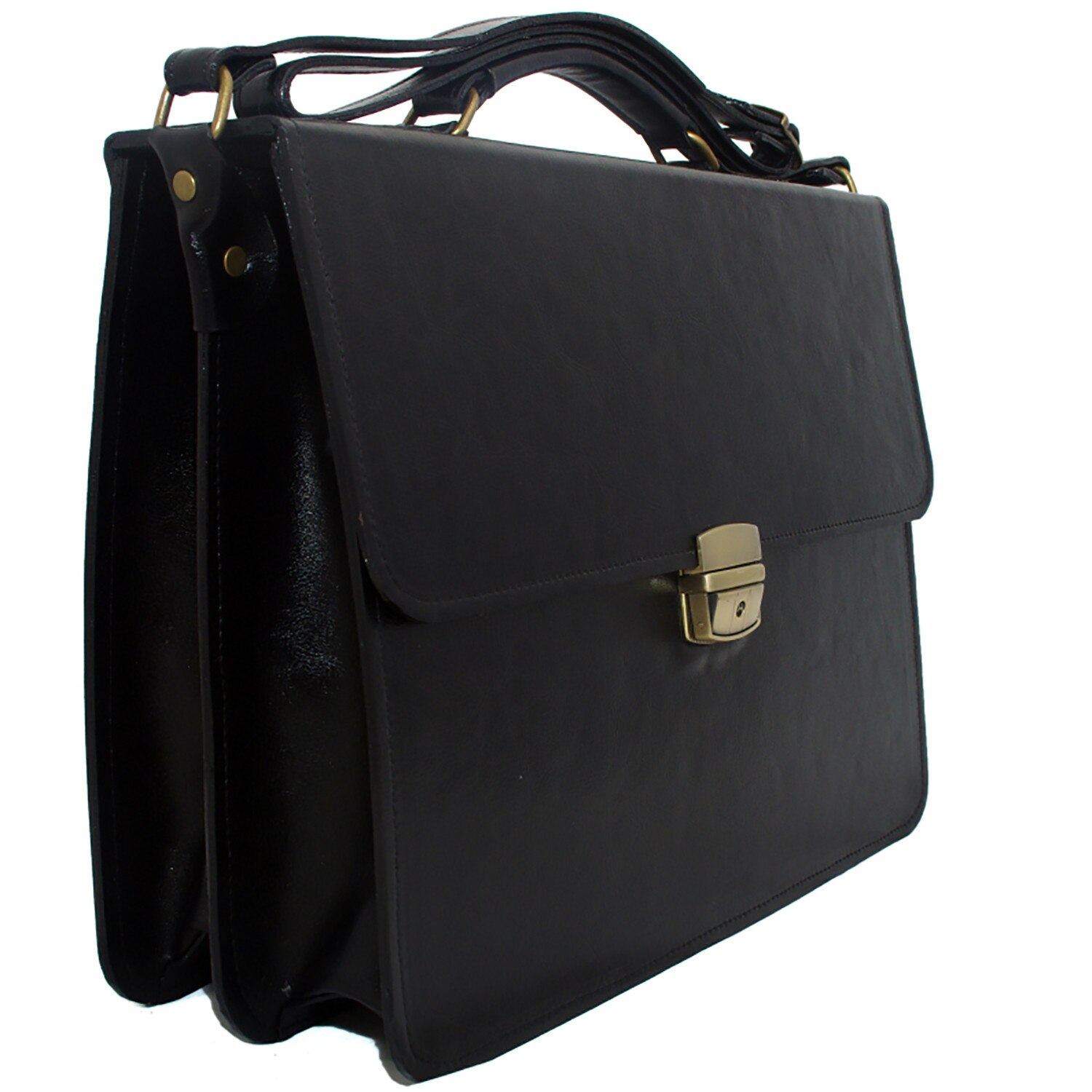 Servieta office barbati, Koson, din piele naturala neagra