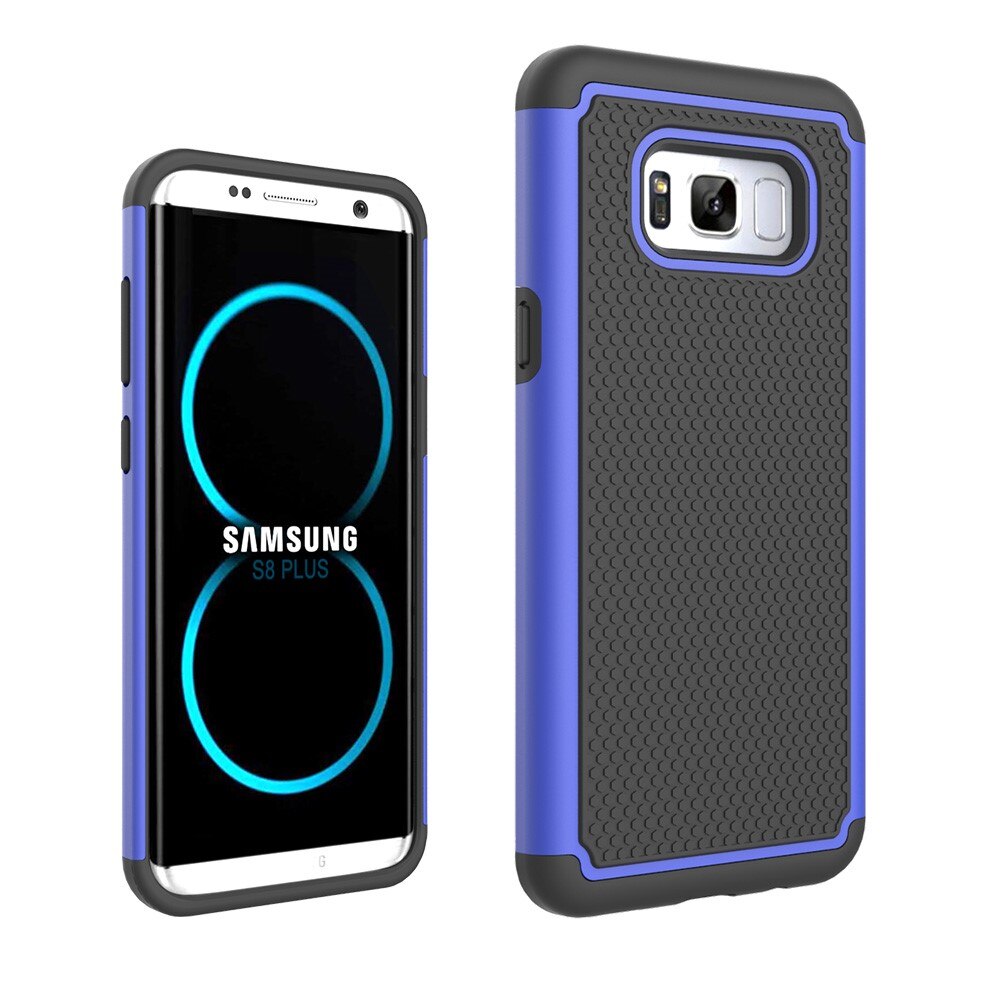 Carcasa Samsung Galaxy S8 Plus G955, Culoare Blue, Protectie Silicon + Plastic
