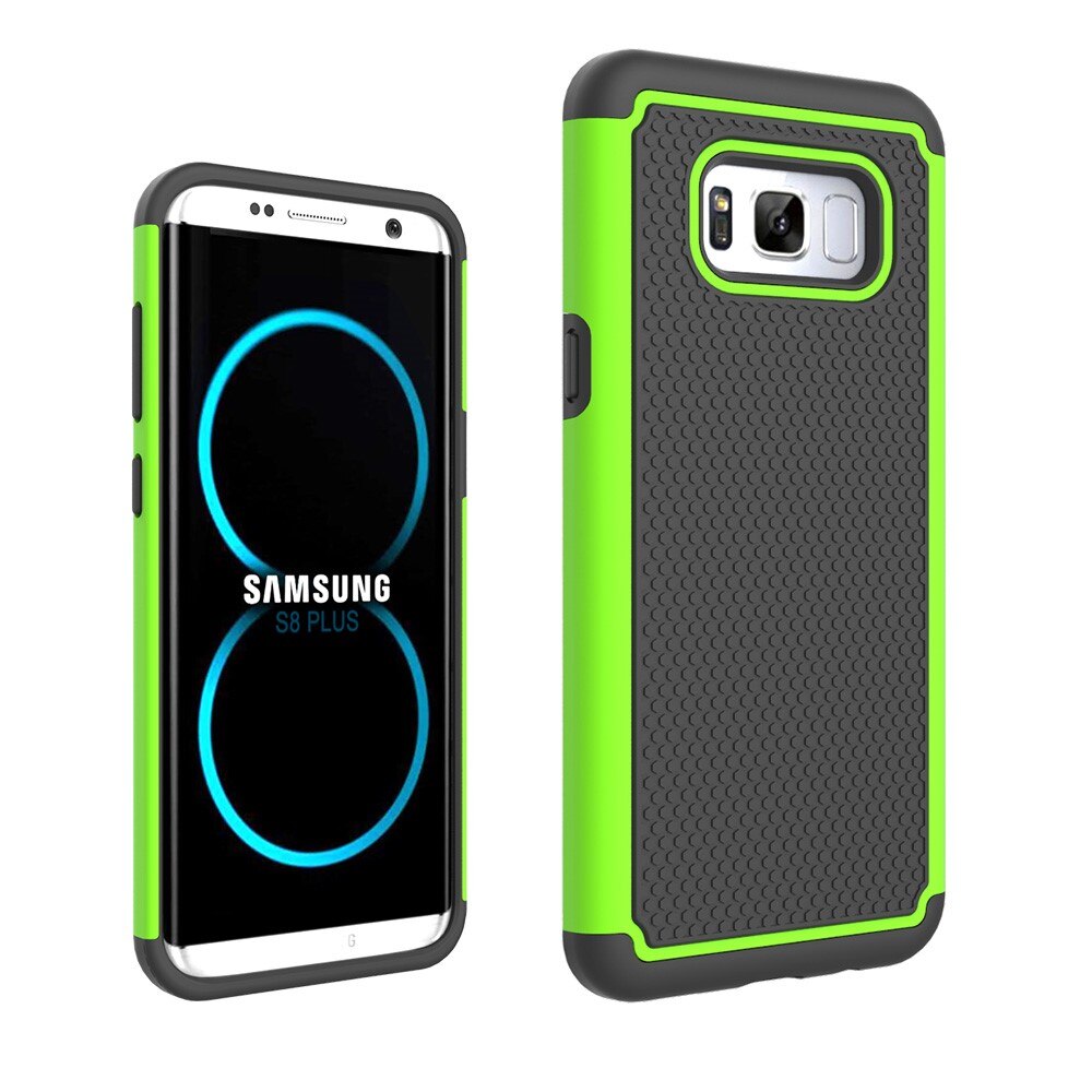 Carcasa Samsung Galaxy S8 Plus G955, Husa Protectie Spate, Plastic + Silicon, Culoare Verde