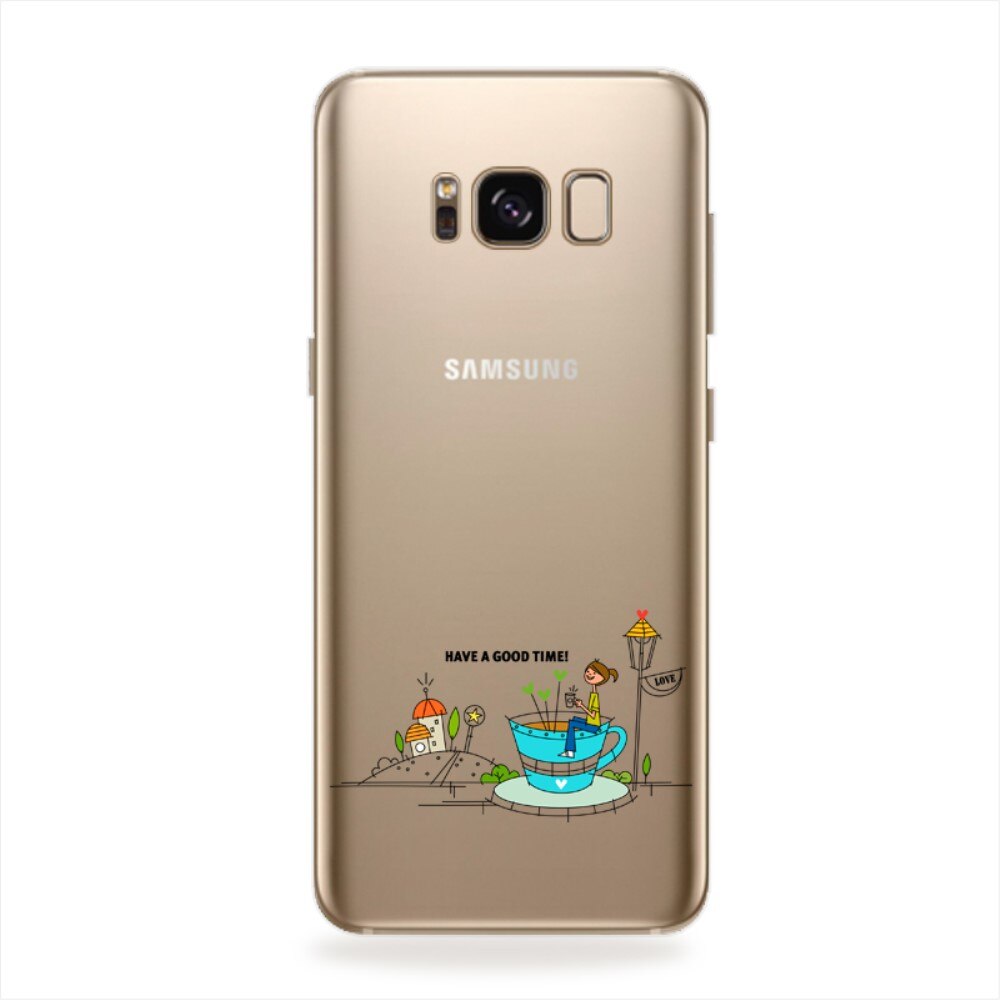 Husa Samsung Galaxy S8 G950, Protectie Spate, Silicon, Imprimeu Happy Coffee Time