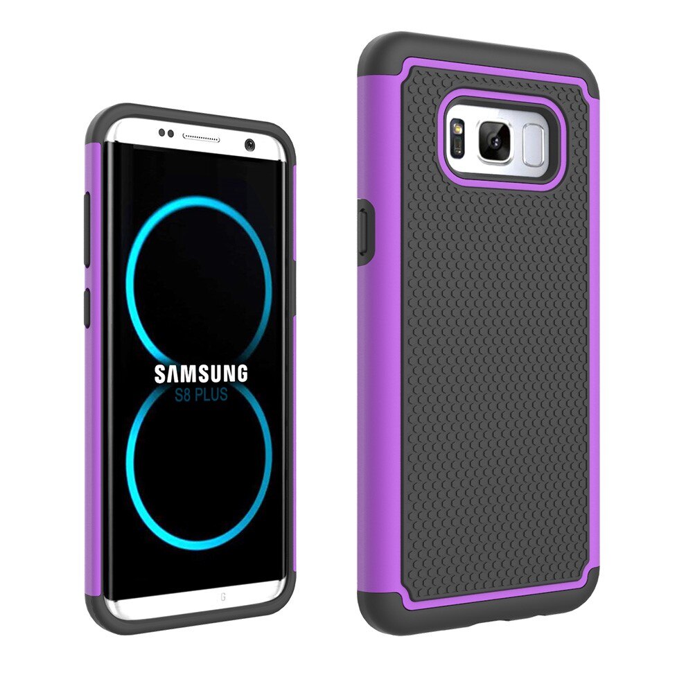 Husa Samsung Galaxy S8 Plus G955, Silicon + Plastic, Carcasa Protectie, Culoare Mov + Negru