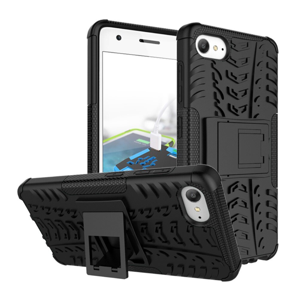 Carcasa Lenovo Zuk Z2, Kickstand, Silicon + Plastic, Protectie Spate, Culoare Negru