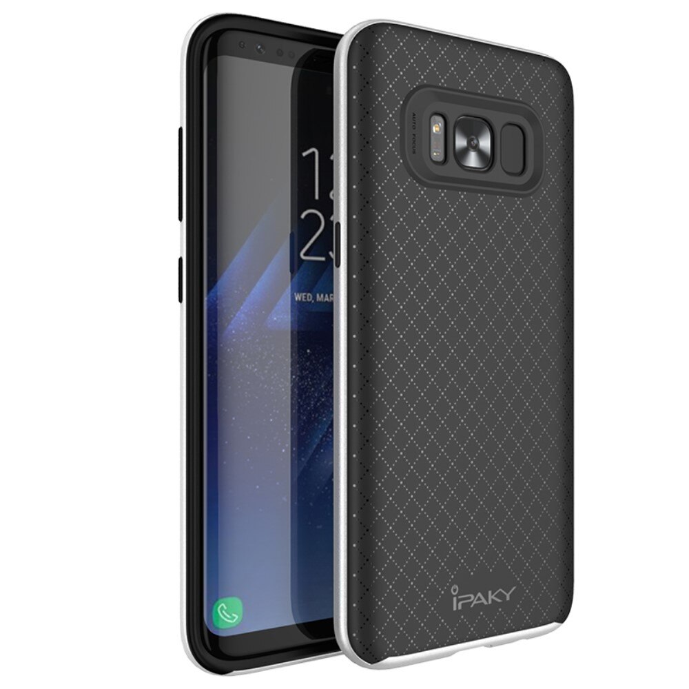Husa Samsung Galaxy S8 Plus G955, Bumper Plastic + Silicon, IPAKY, Carcasa Protectie, Silver