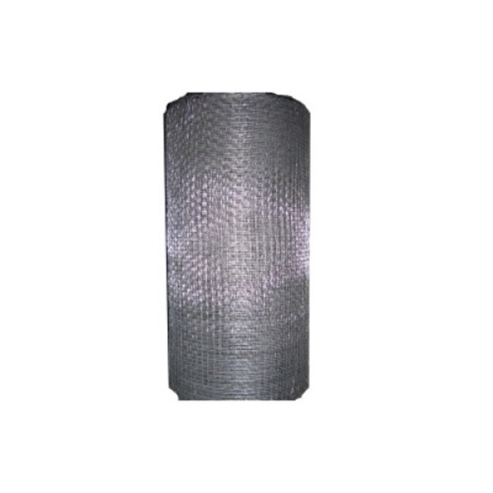 Plasa metalica zincata, UN, 0,5m x 10m, 0,8mm, ochiuri 5x5mm