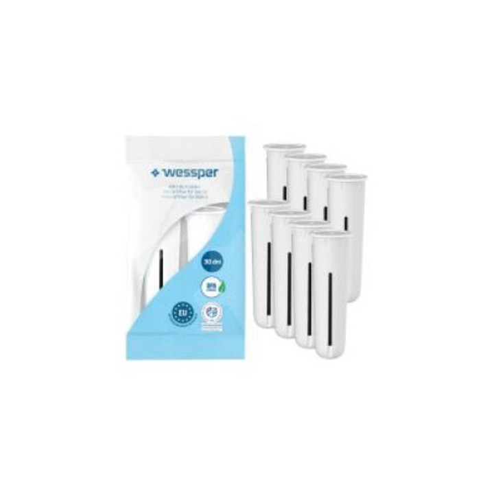 Filtru Wessper pentru sticle filtrante Dafi, Aqualogis Aqua&Go 750ml, set 8 bucati, elimina clorul, dimensiuni 70x23mm