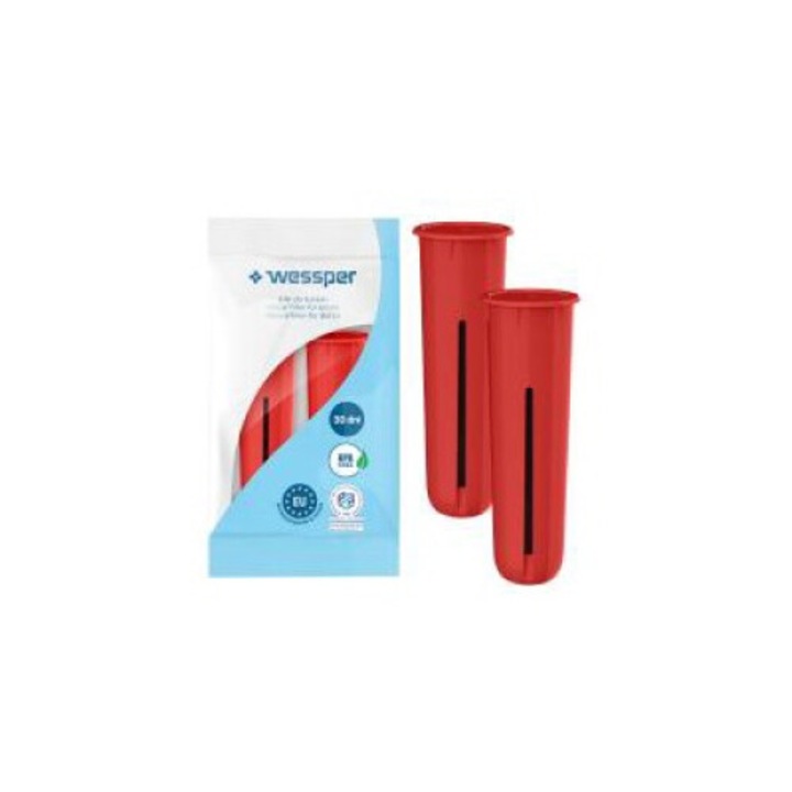 Filtru Wessper pentru sticle Dafi, set 2 bucati, elimina clorul, rosu, dimensiuni 70x23mm