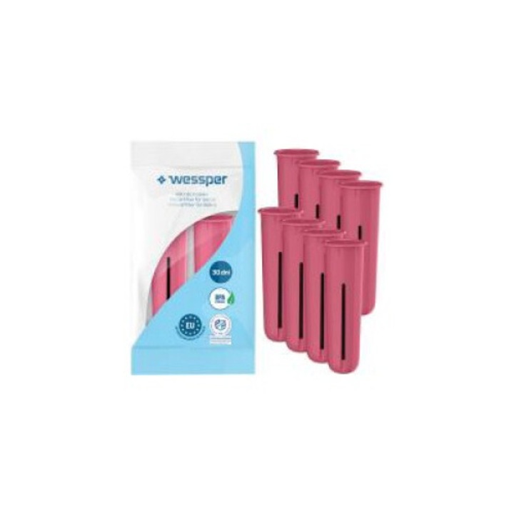 Filtru de apa Wessper pentru sticle Dafi, Aqualogis Aqua&Go 750ml, set de 8 bucati, elimina clorul, dimensiuni 7x2,3cm
