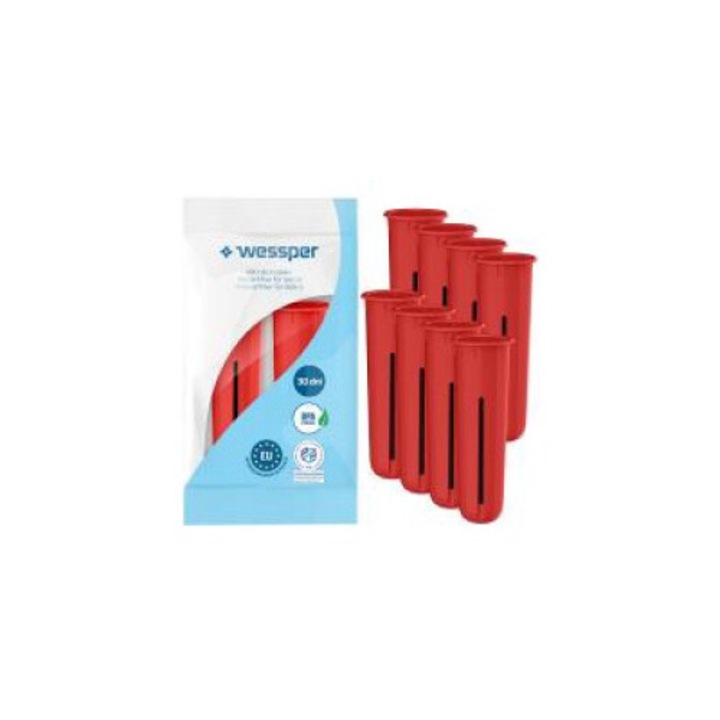 Set 8 filtre Wessper pentru sticle filtrante Dafi, Aqualogis Aqua&Go 750ml, elimina clorul, dimensiuni 70x23mm