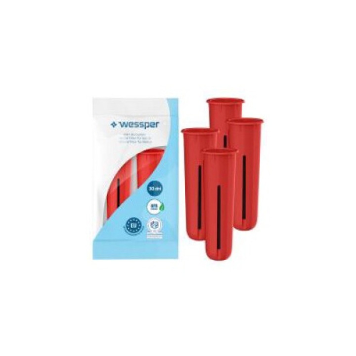 Filtru Wessper pentru sticle Dafi, Aqualogis Aqua&Go 750ml, set de 4, elimina clorul, imbunatateste gustul apei, 70x23mm