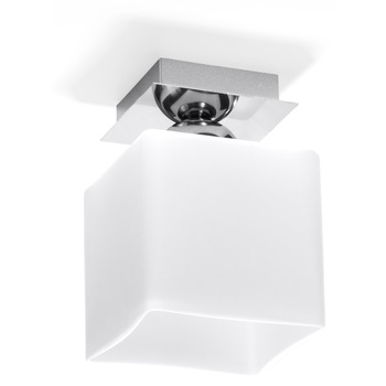 Plafoniera Sollux Lighting Piazza E27, Loft Design, Alb/Crom Plafoniera Sollux Lighting Piazza E27, Loft Design, Alb/Crom