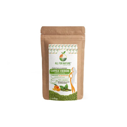 Cafea verde cu Portocala, All for Nature, 100 g