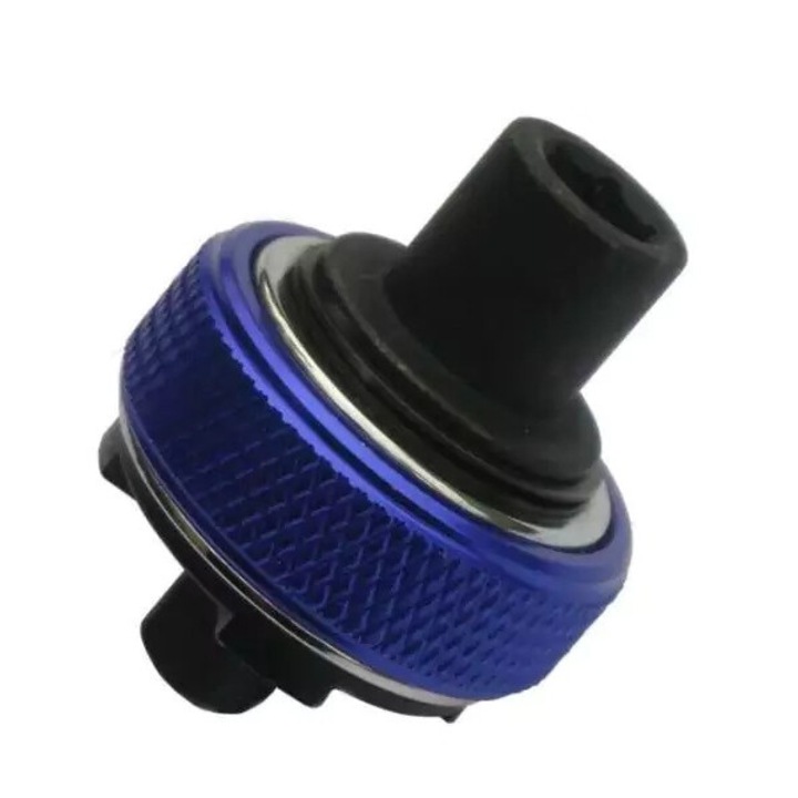 Cheie cu clichet, H.C.B, Otel crom-vanadiu, 1/4" HEX, 72 dinti, 28 mm, 35mm, Negru/Albastru