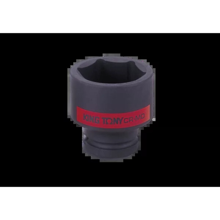Rövid dugókulcs 1" ütvecsavarozóhoz, King Tony, 3-3/8" x 95mm, 6-lap, króm-molibdén
