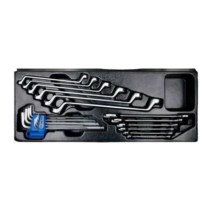 Set 6 unelte King Tony, chei plate 6-24mm, chei ochi 8-19mm, imbus 1.5-10mm, cu suport pentru cutie de unelte