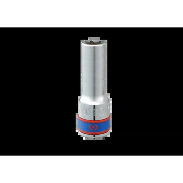 Hosszú csillagfejű dugókulcs 1/2" E14, King Tony, 77mm, krómozott, Cr-V